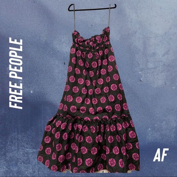 FREE PEOPLE LEANNA TUBE DRESS BLACK COMBO NEW NWT LARGE - Picture 5 of 15